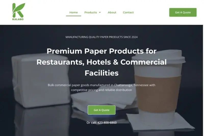 Image of paper products for restaurants, hotels, and commercial facilities.